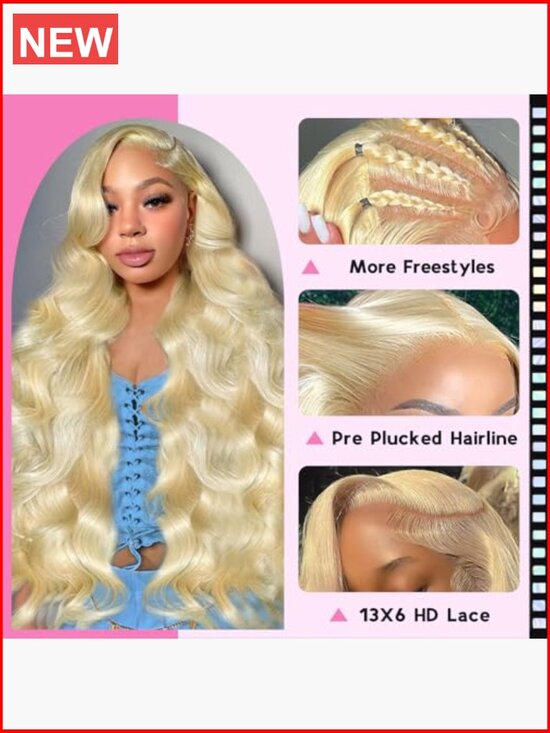 13x6 Lace Front Wig Human Hair 30 Inch Body Wave 200 Density Pre Plucked HD Lace main image 5